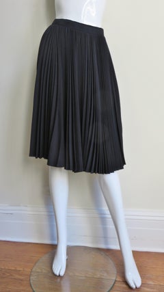 Anne Klein New Knife Pleat Wool Skirt 1980s