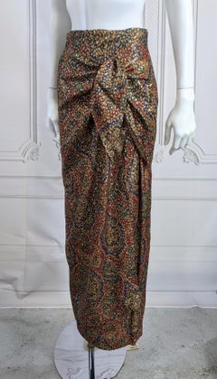 Anne Klein Paisley Lame Wrap Skirt
