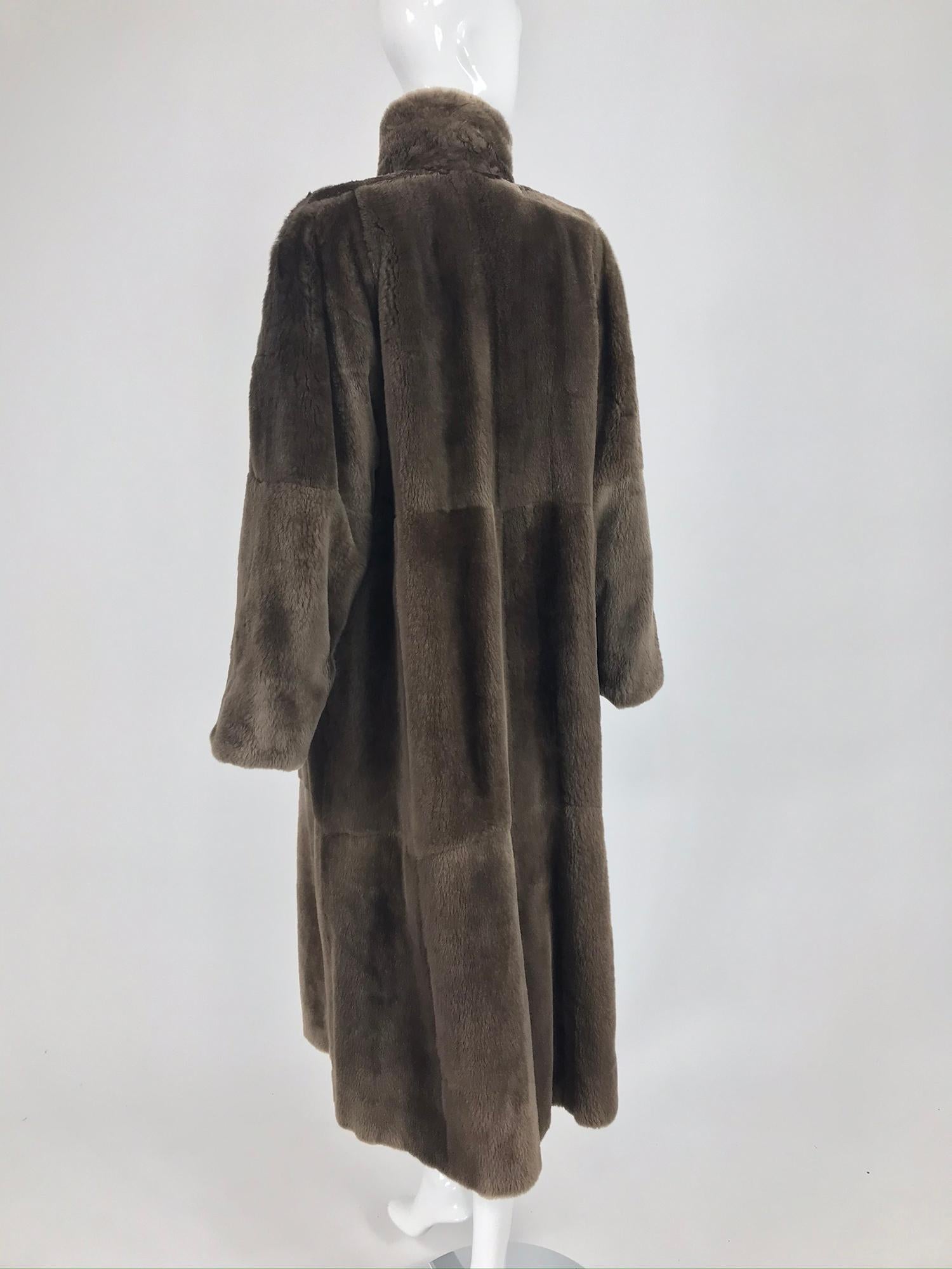Anne Klein Reversible sheared beaver and fabric coat 1990s 9