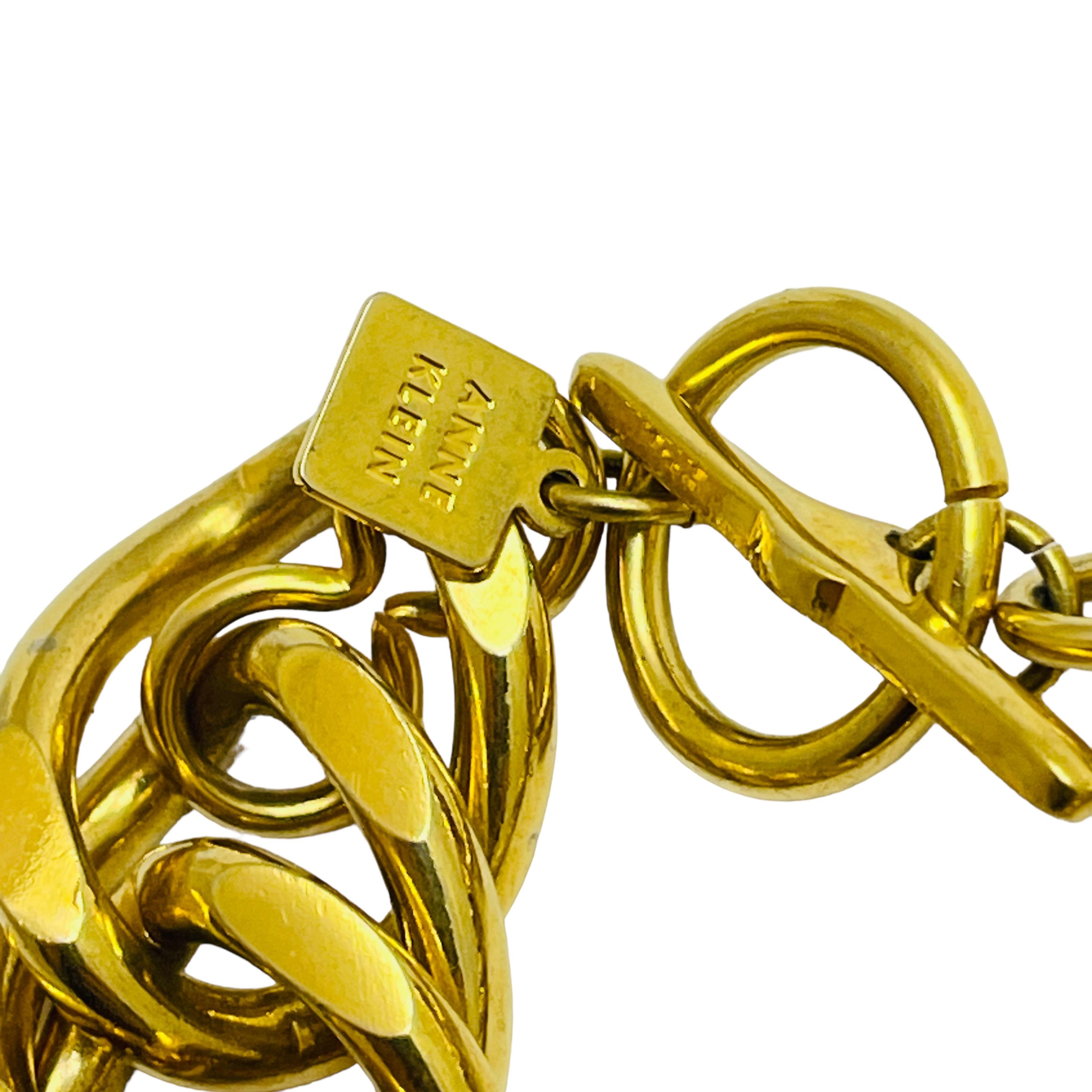 ANNE KLEIN signé vintage chaîne massive en or bracelet de designer runway Pour femmes en vente