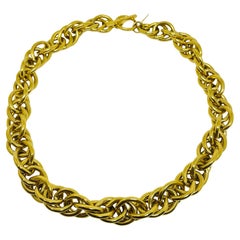 ANNE KLEIN signed vintage gold plated chain designer necklace