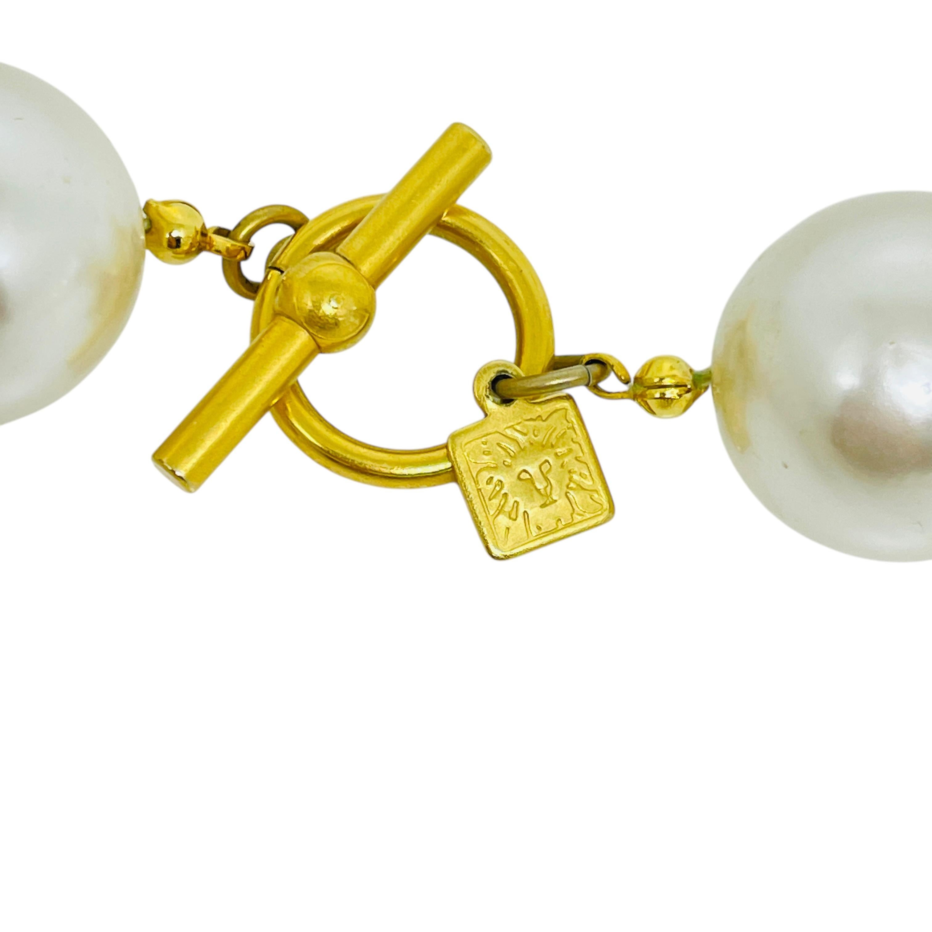 ANNE KLEIN collana firmata vintage con perle di vetro enormi, girocollo di design In condizioni buone in vendita a Palos Hills, IL