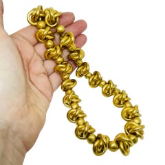 ANNE KLEIN signiert Jahrgang matt Goldton Designer massive Halskette