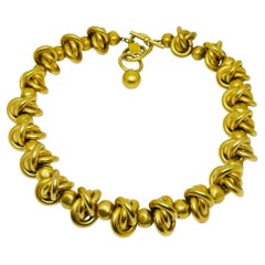 ANNE KLEIN signiert Jahrgang matt Goldton Designer massive Halskette