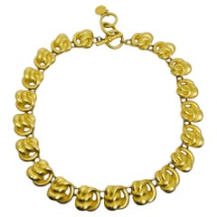 ANNE KLEIN collar de diseño de cadena maciza en tono dorado mate vintage firmado