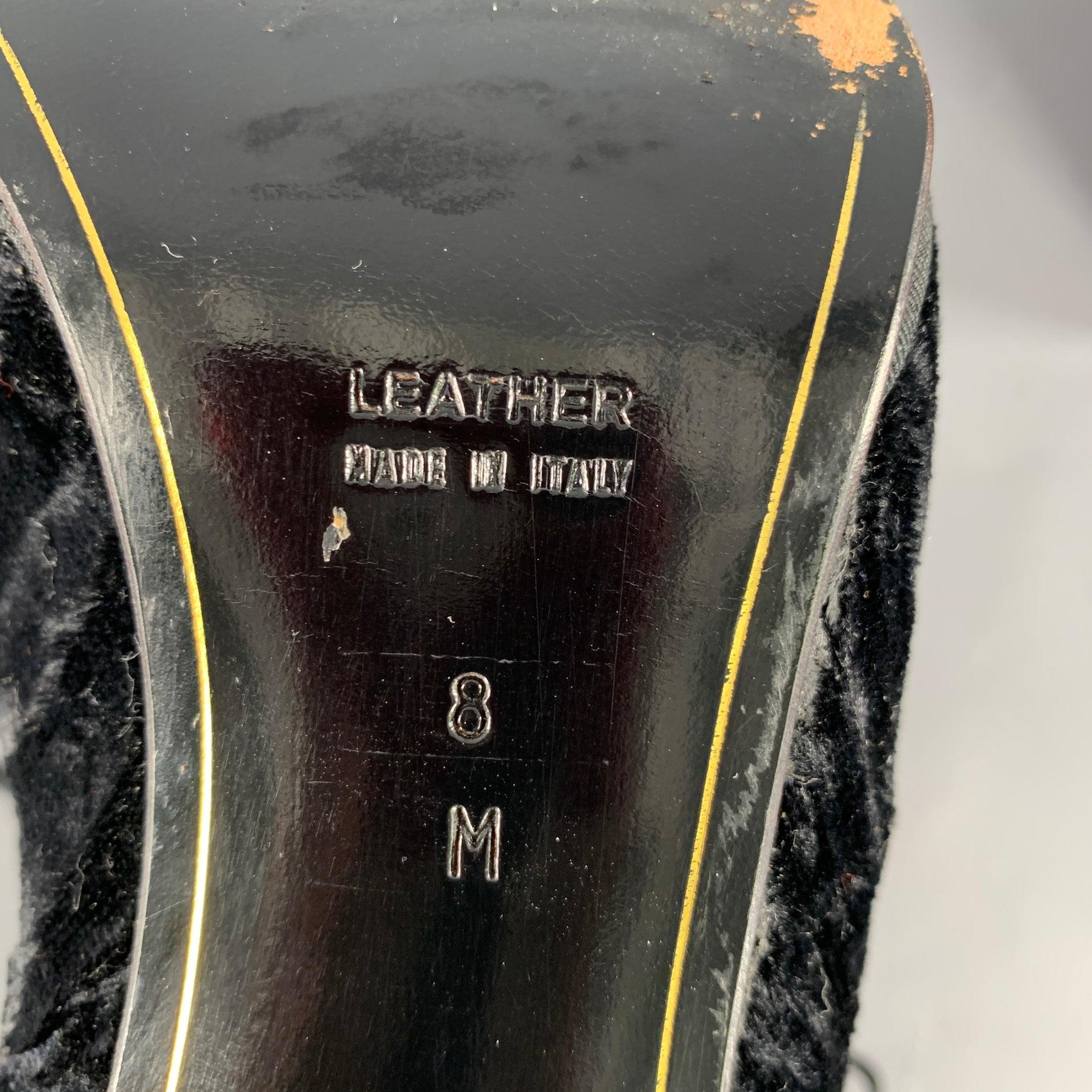 ANNE KLEIN Botas de cordones con puntera de terciopelo negro talla 8 3