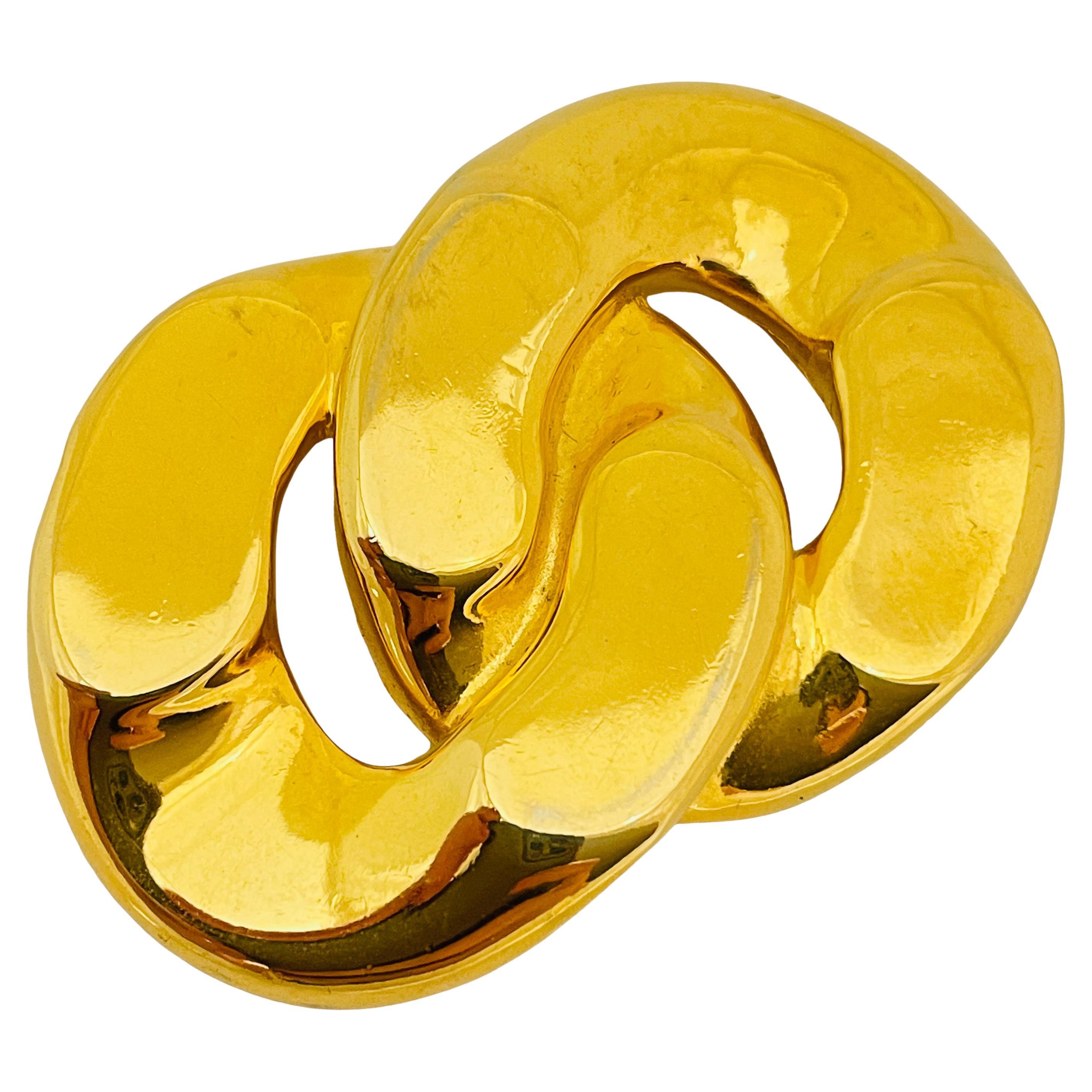 ANNE KLEIN Vintage Goldton massive Kette Designer-Brosche