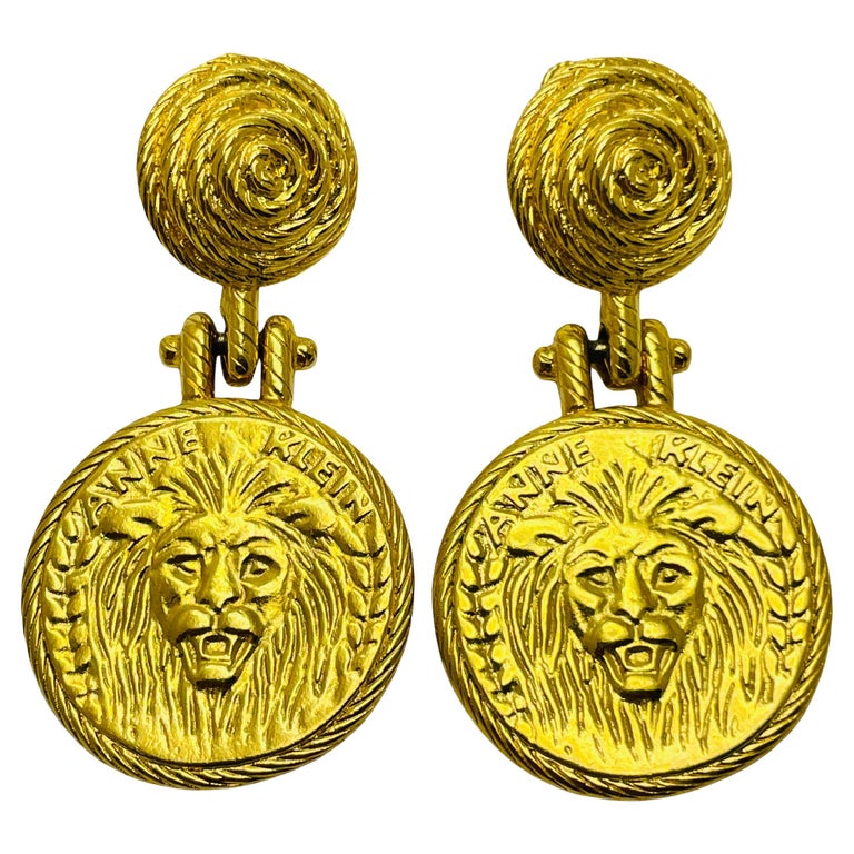 Vintage hair clip gold tone lion face design made in France use for thick hair 3 Lion Head Hair Accessorie Barrete – Viviane Guenoun main image 4