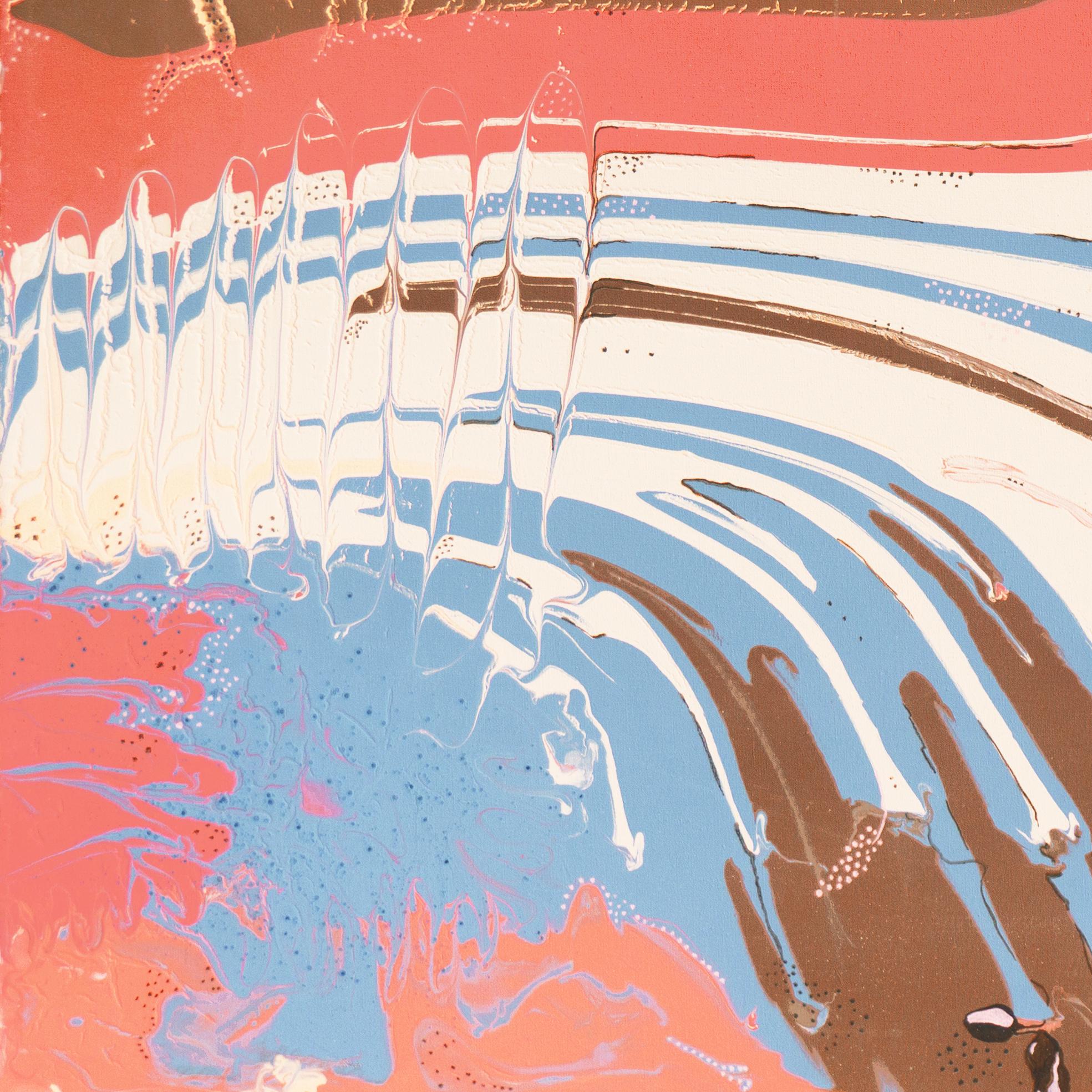 'Abstract, Rose & Parchment', Minnesota Woman Artist, Big Psychedelic Action Oil For Sale 1