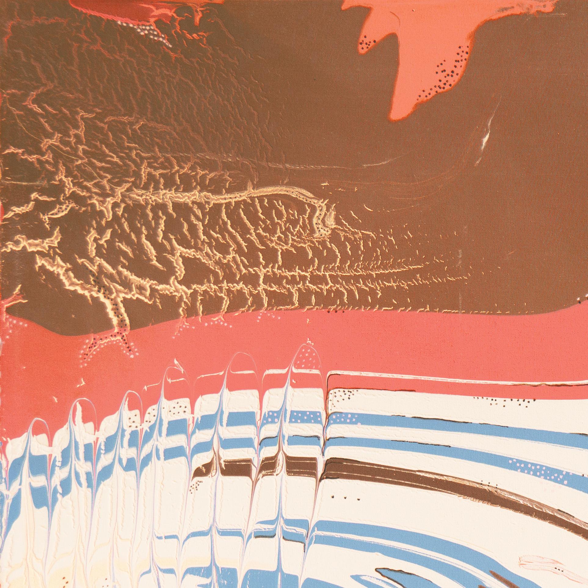 'Abstract, Rose & Parchment', Minnesota Woman Artist, Big Psychedelic Action Oil For Sale 3