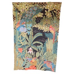 Vintage Anne Leurent (from a drawing of) "the jungle" mechanical tapestry, circa 1970