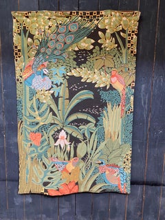 Anne Leurent, tapisserie mécanique d'après un dessin de "la jungle"