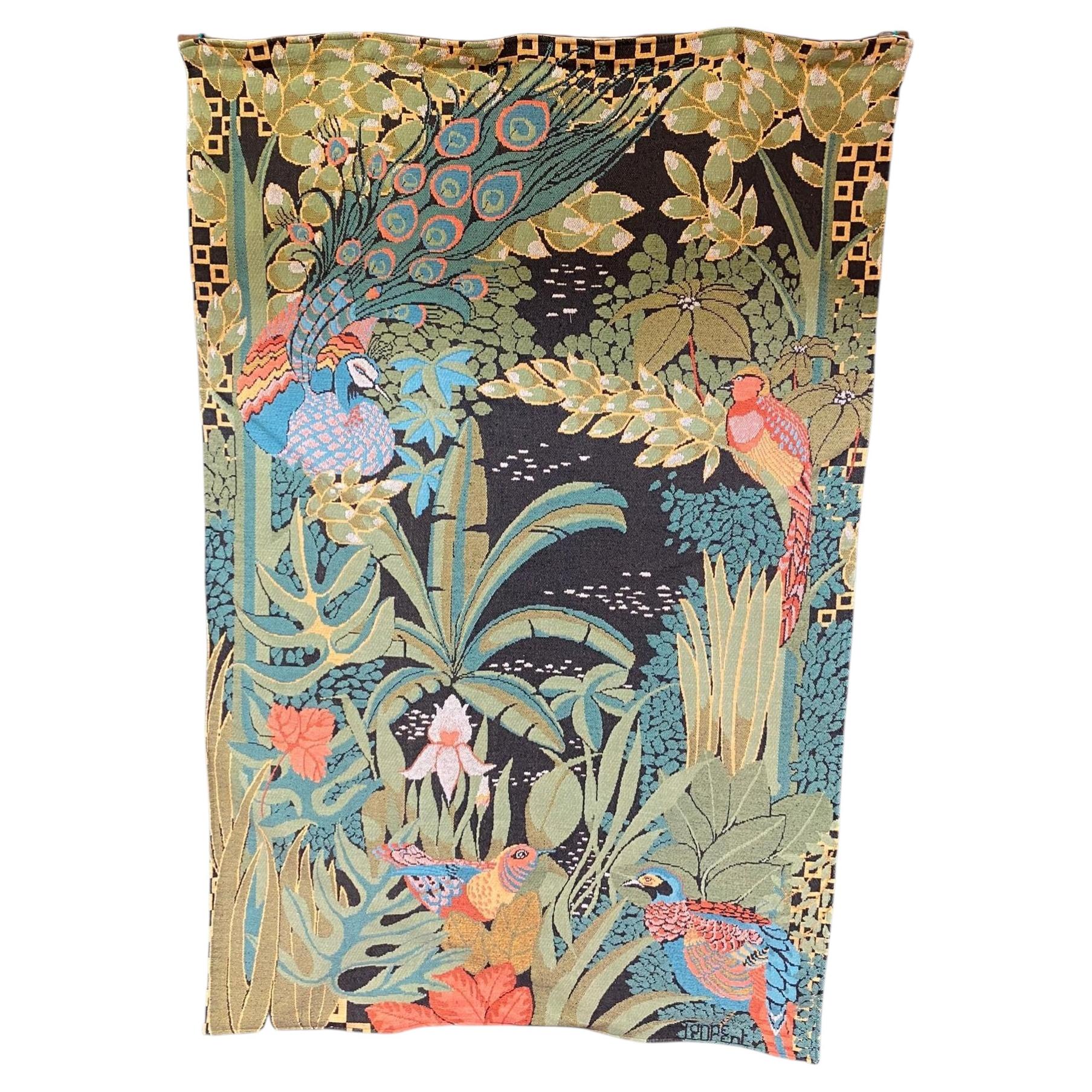 Anne Leurent, tapisserie mécanique d'après un dessin de "la jungle"