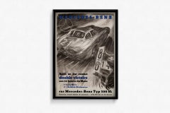 Original vintage poster celebrating Mercedes-Benz’s victory at the 24H Le Mans