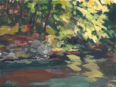 Ruscello di trota preferito, Pittura, Acrilico su tela