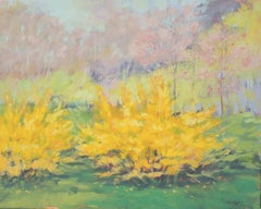 Explosión de Forsythia, Pintura, Acrílico sobre lienzo