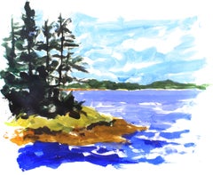 Estate nel Maine, Pittura, Acrilico su carta