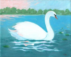 Cisne, Pintura, Acrílico sobre lienzo