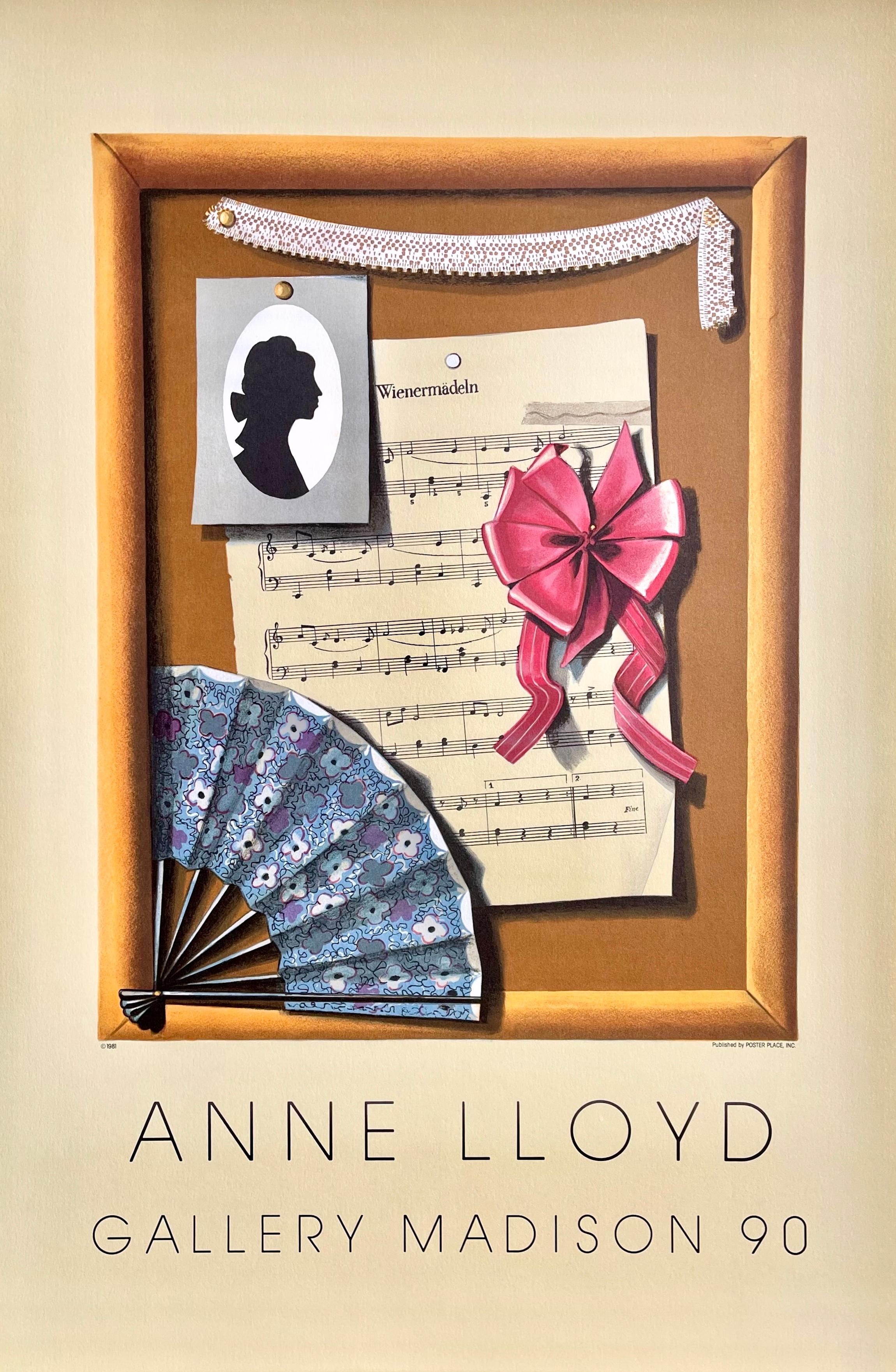 Portrait Print de Anne Lloyd - VIENNESE STILL LIFE Trompe l
Oeil Litografía, Estilo Arts and Crafts, Música, Abanico