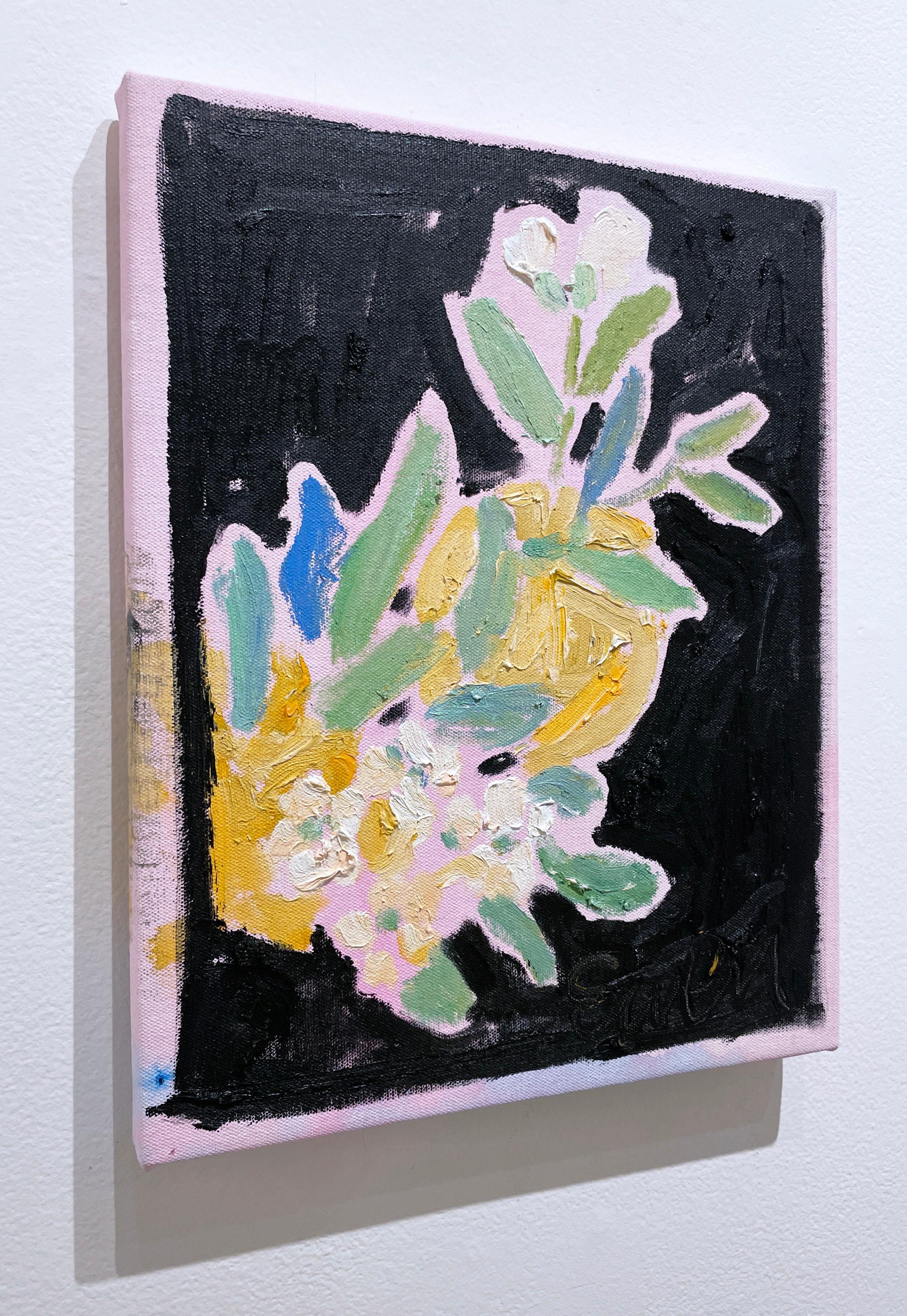 Flor de cítricos IV (2022), óleo sobre lienzo, floral, neoimpresionista, botánico, pasteles

