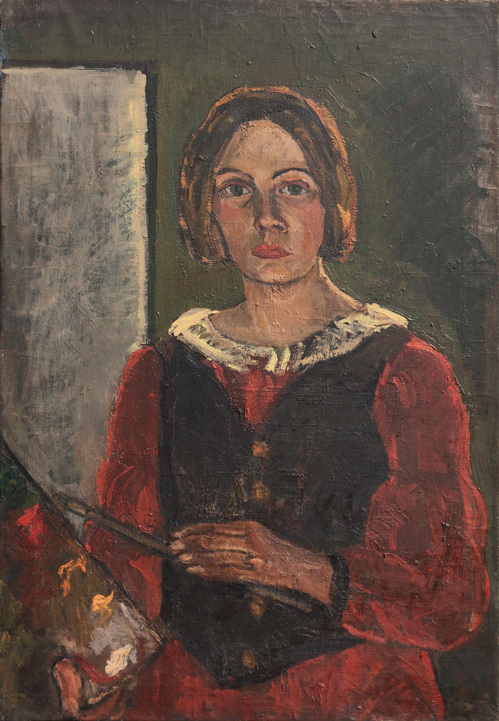 Figurative Painting de Anne Margrethe Grossell - Autorretrato", artista danesa postimpresionista, Charlottenborg, Aurora