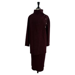 Chaqueta de traje de dos piezas de Anne Marie Beretta en color burdeos, 1988