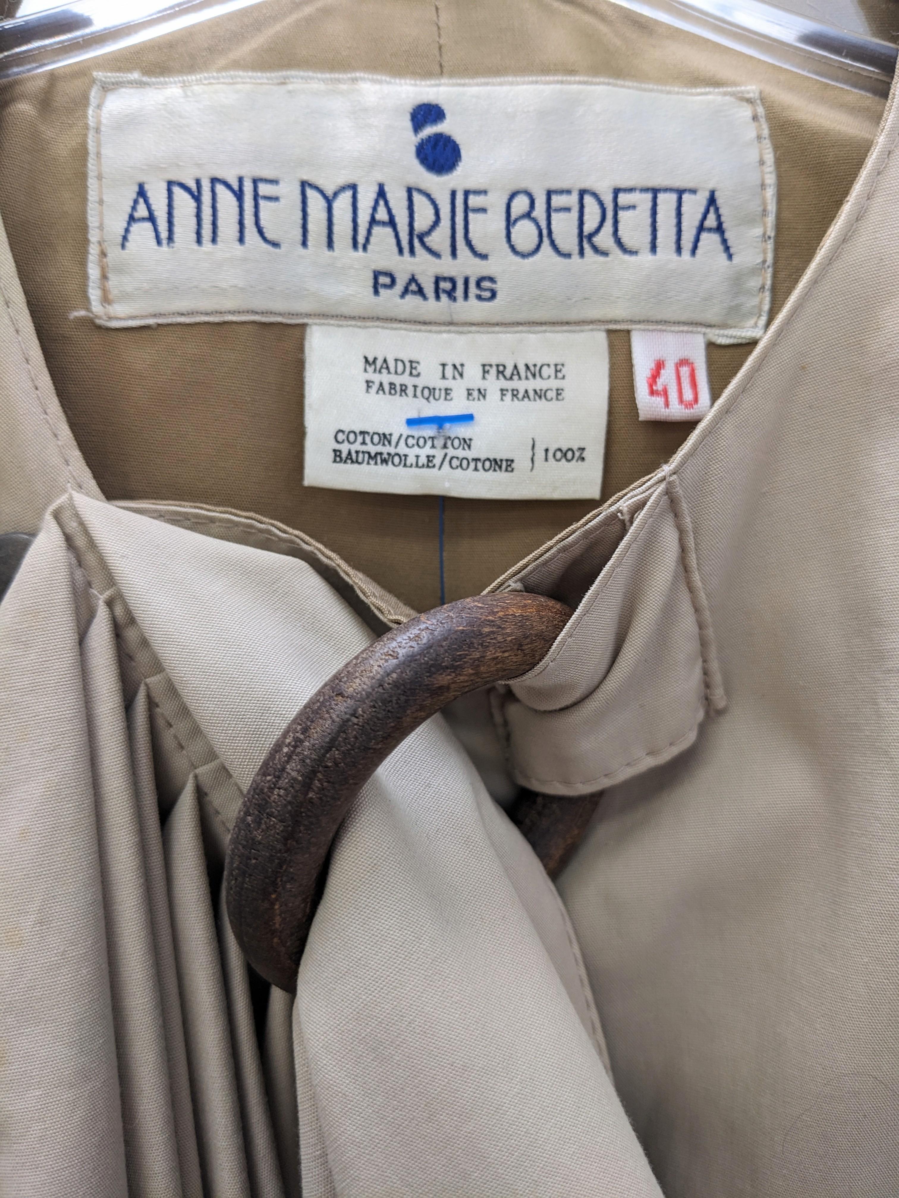 Anne Marie Beretta - Cappotto drappeggiato in popeline di cotone in vendita 12