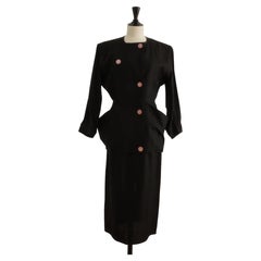 Anne Marie Beretta Vintage Linen Jacket and Skirt ensemble set 1980s