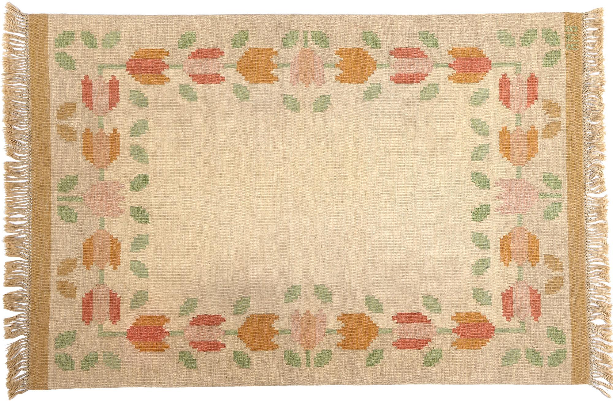 Firmado Anne Marie Boberg Röllakan sueco escandinavo vintage, 05'05 x 08'00 en venta 3