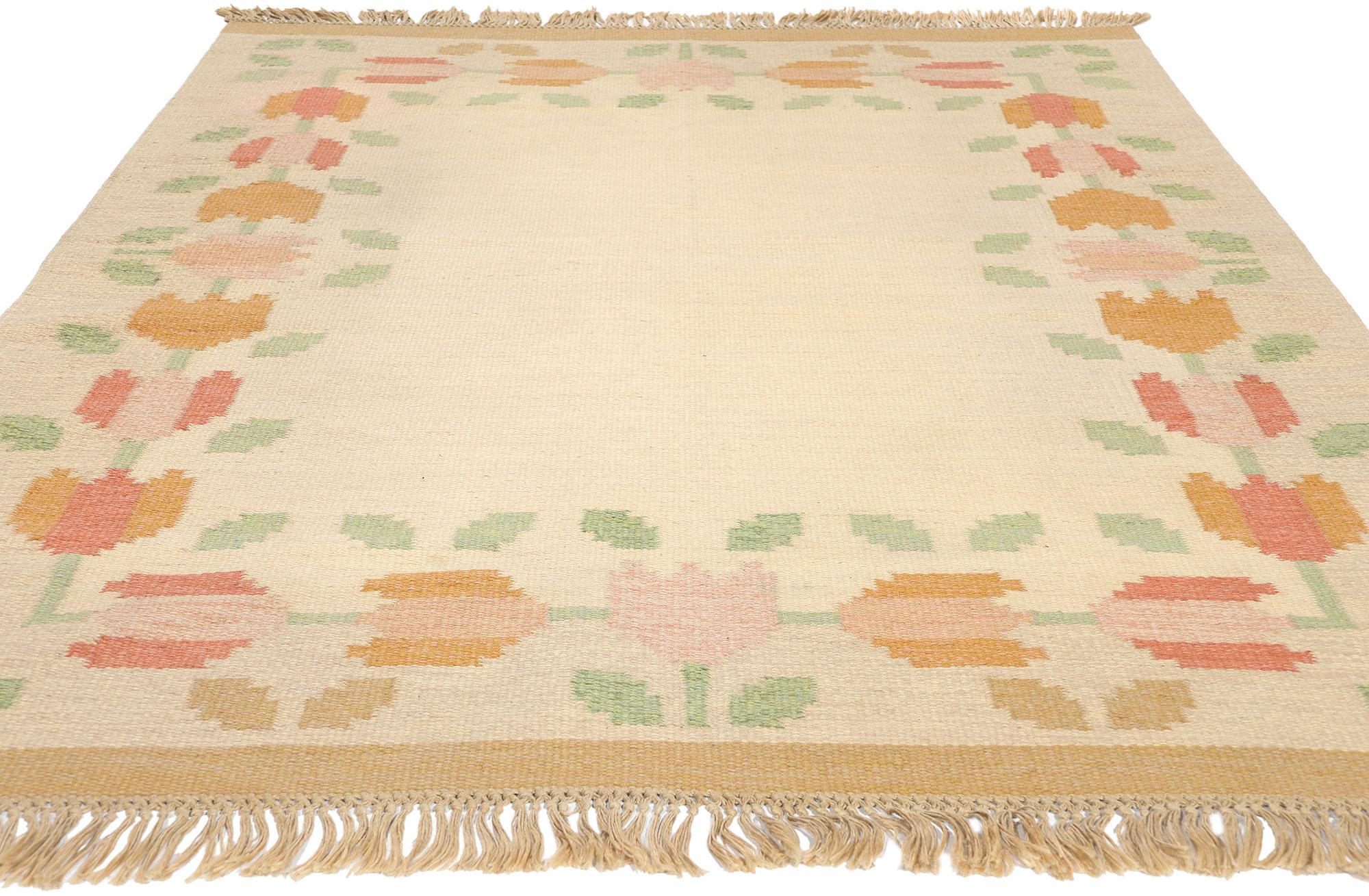 Firmado Anne Marie Boberg Röllakan sueco escandinavo vintage, 05'05 x 08'00 Escandinavo moderno en venta