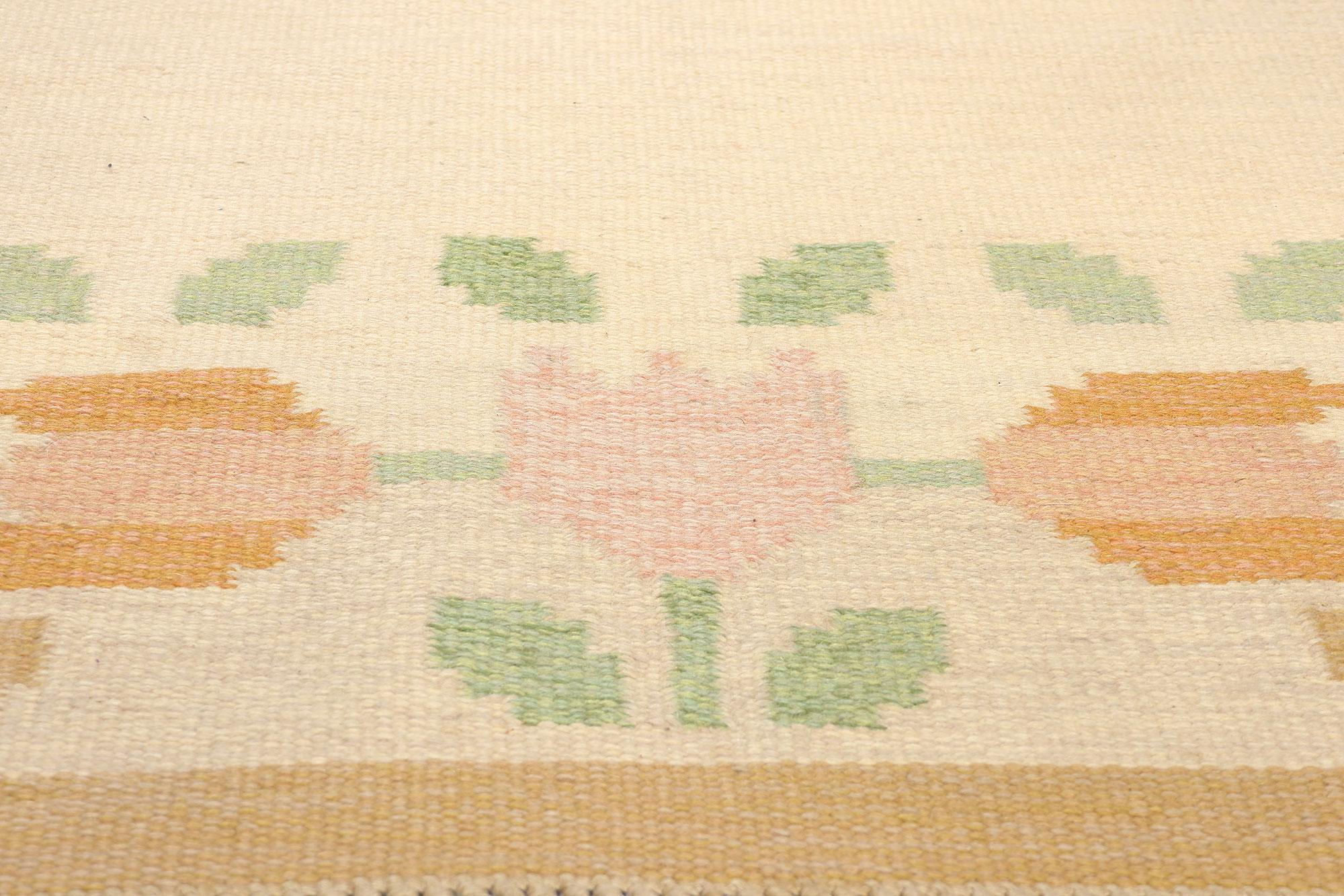 Firmado Anne Marie Boberg Röllakan sueco escandinavo vintage, 05'05 x 08'00 Tejido a mano en venta