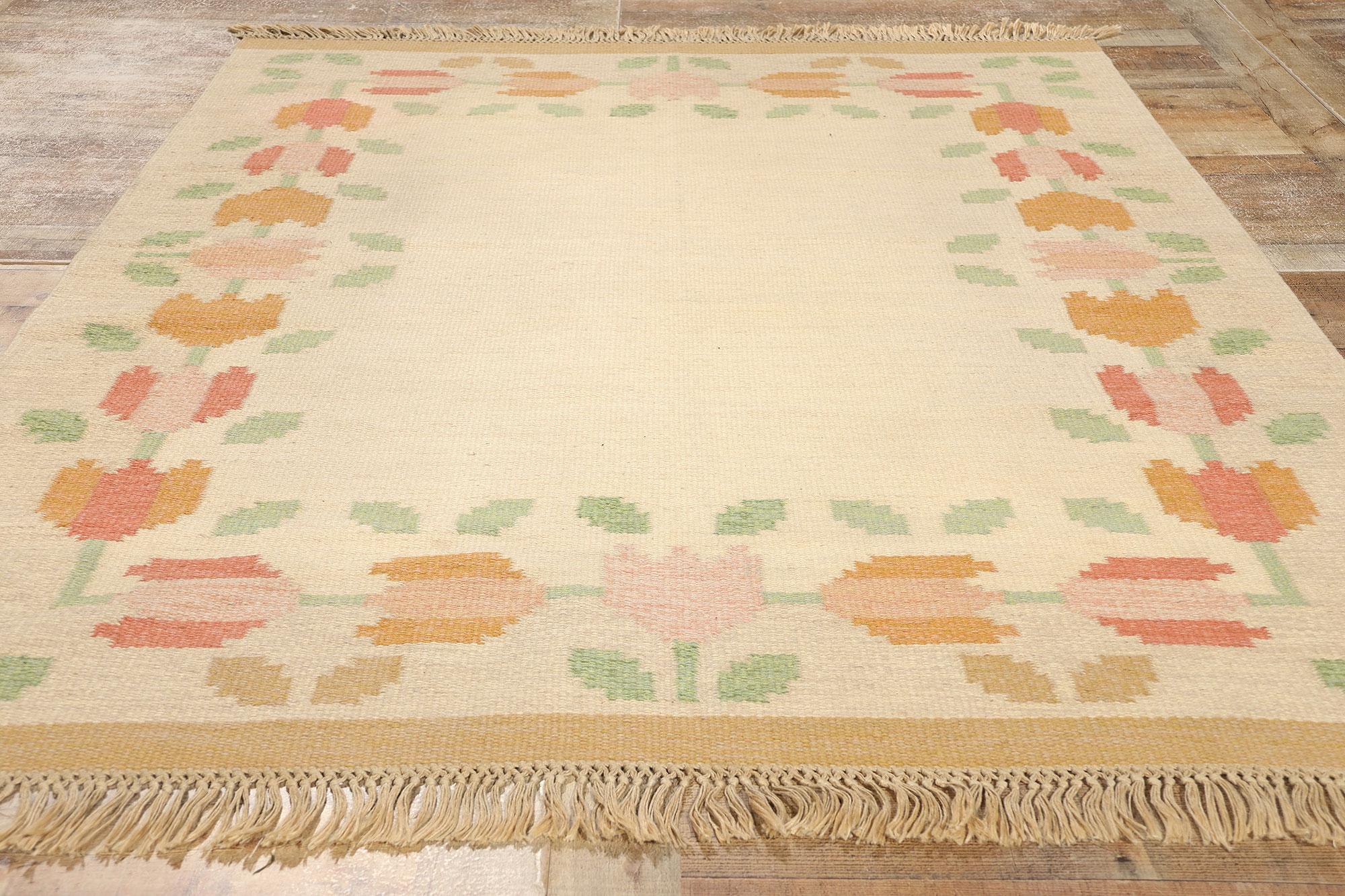 Firmado Anne Marie Boberg Röllakan sueco escandinavo vintage, 05'05 x 08'00 en venta 1