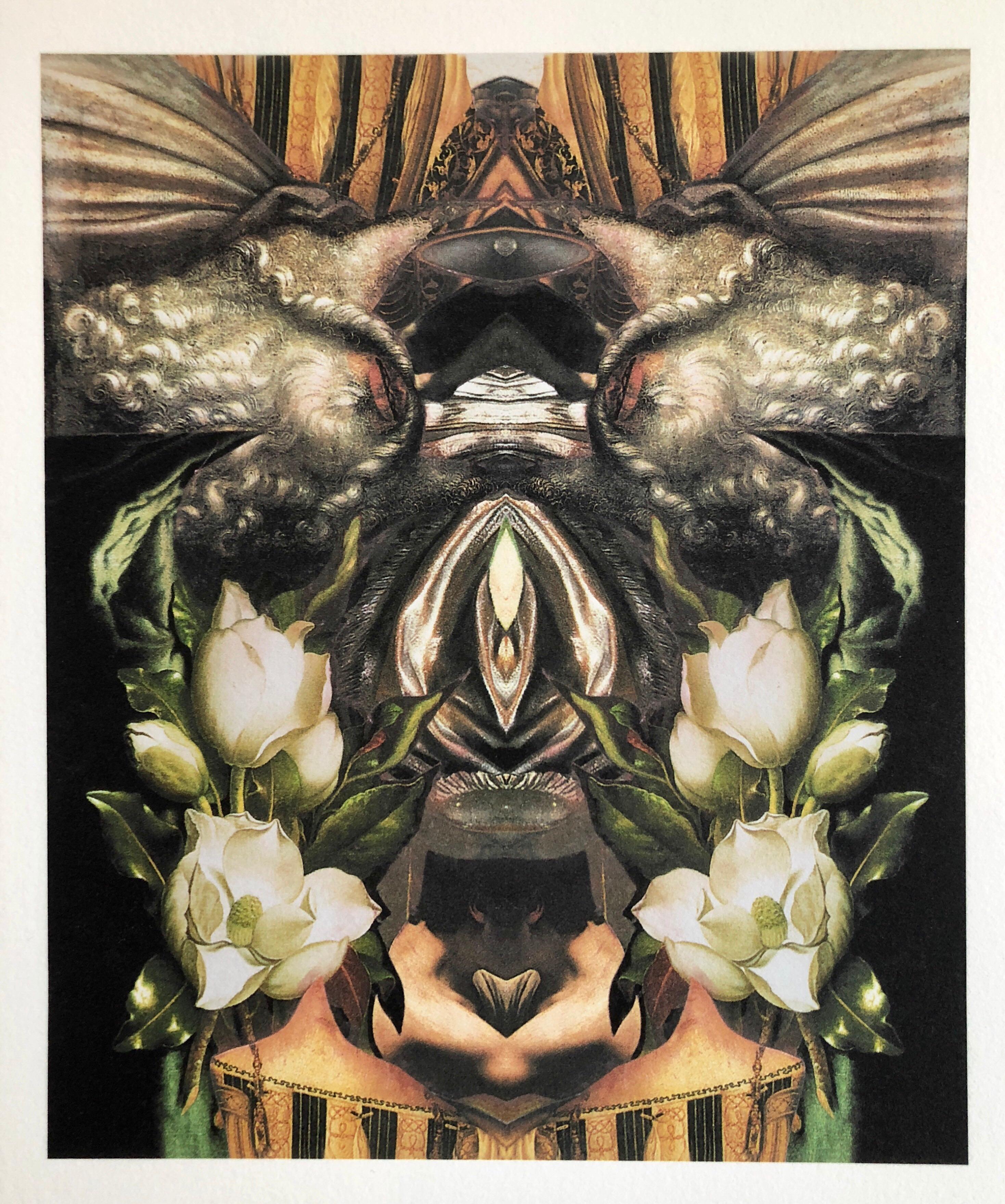 Figurative Print Anne Marie Karlsen - Collage numérique d'art contemporain d'Iris de Los Angeles Signé ltd ed. 