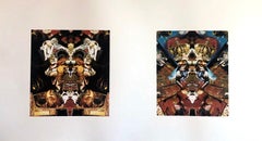Los Angeles Contemporary Digital Kaleidoscope Collage Iris Double Print Proof