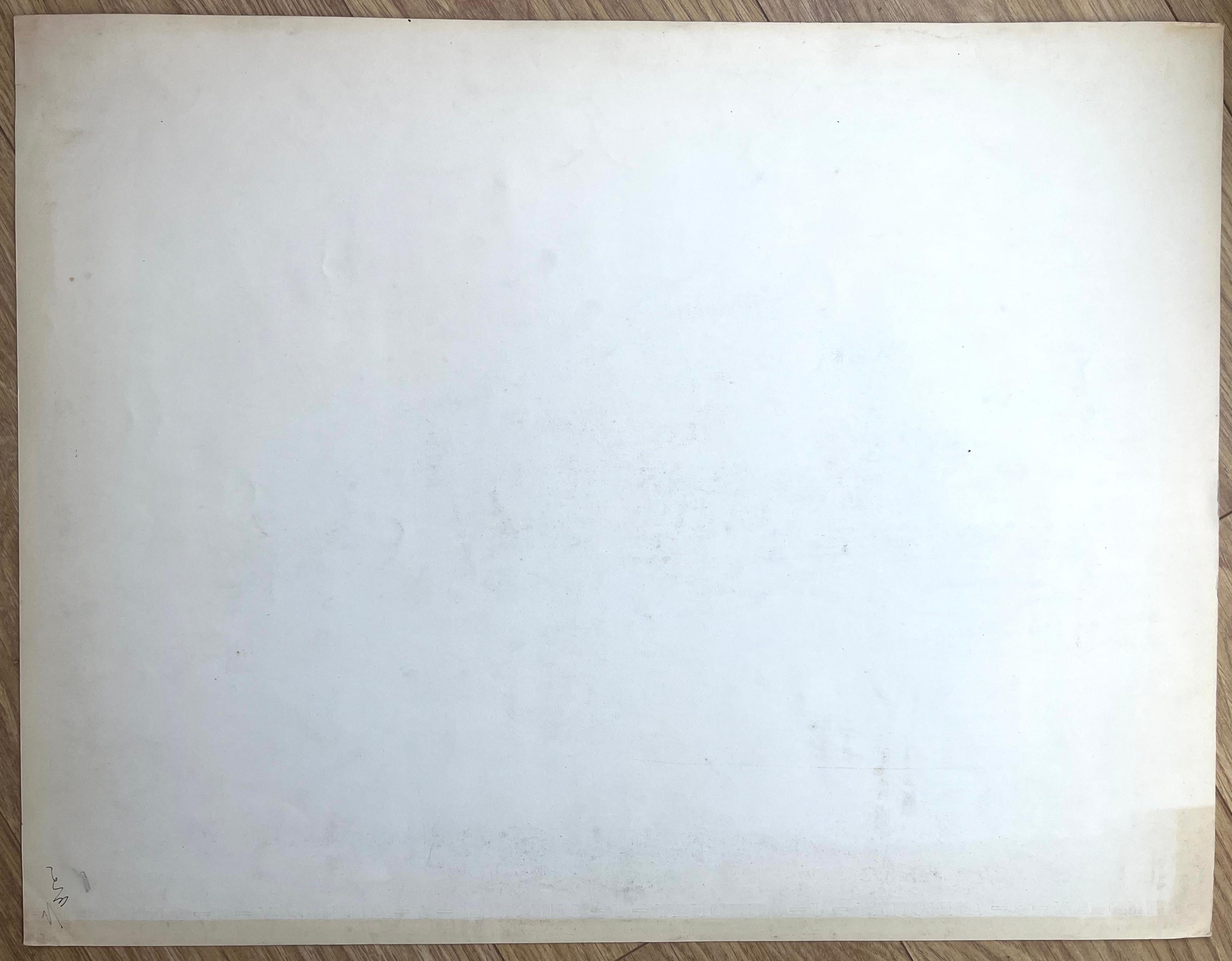 Disegno a penna e grafite di Annonay della metà del secolo scorso con skyline industriale in vendita 2