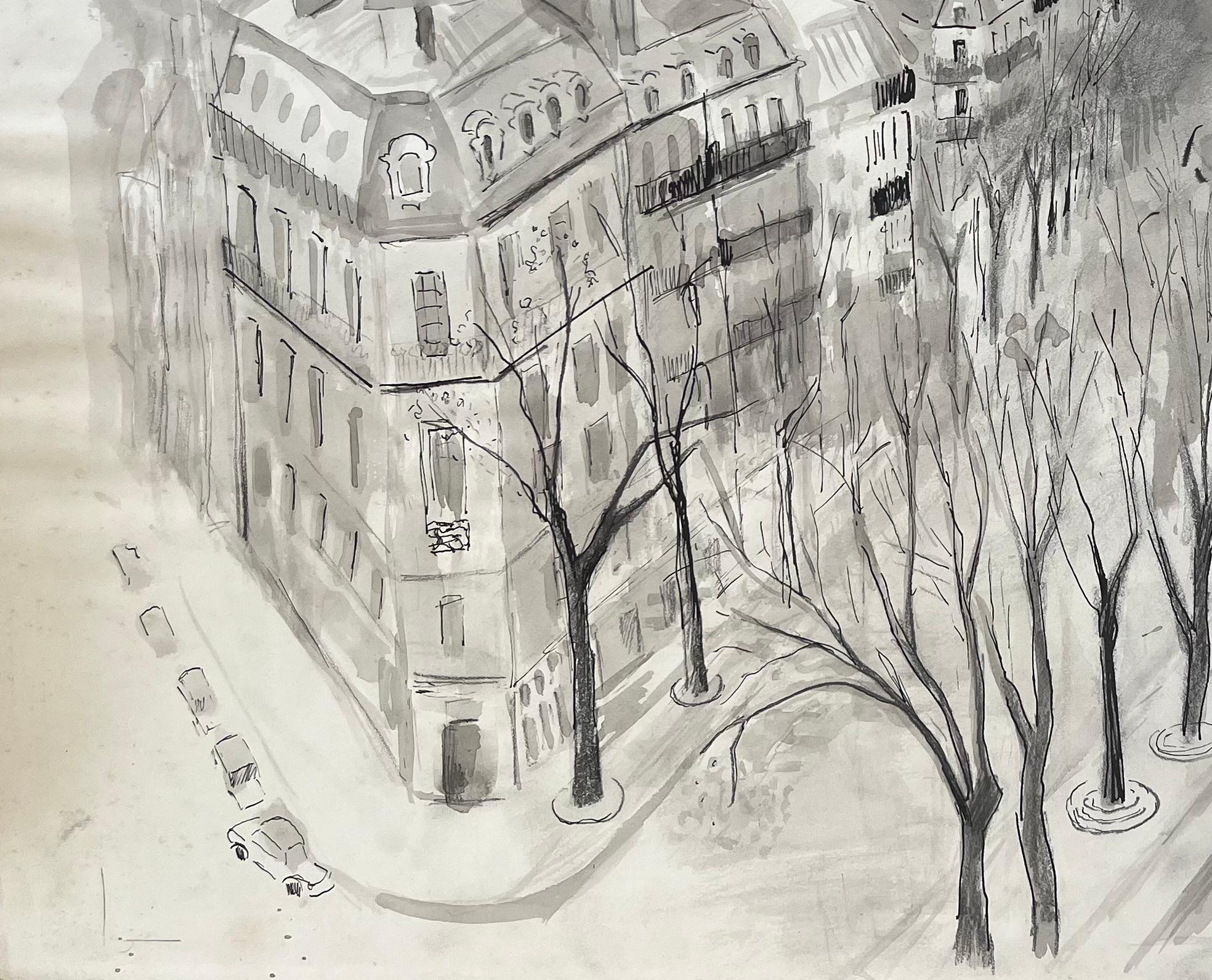 Titre : Dessin à l'encre et au lavis d'un boulevard parisien et de ses toits, datant du milieu du siècle dernier
par Anne-Marie Migette Perard (française 1902-1977)
Signé : Oui
Médium : Graphite et encre sur papier non encadré
Taille : 19,5 pouces
