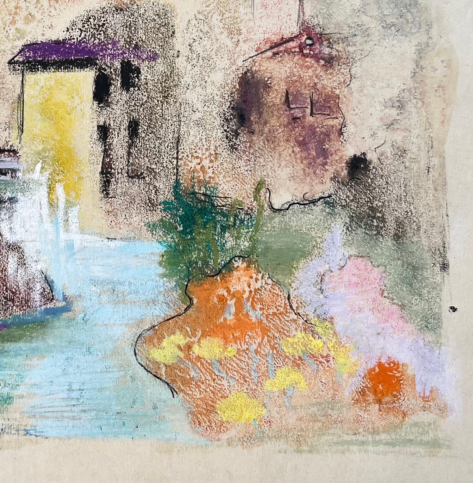 Titre : Scène de village du milieu du 20e siècle avec rivière et arbres d'automne
par Anne-Marie Migette Perard (française 1902-1977)
Support : Pastel sur papier non encadré
Taille : 9,5 pouces (hauteur) x 11,75 pouces (largeur)
Condit : Comme il