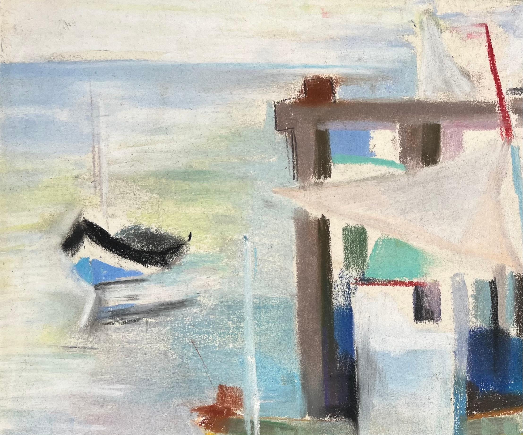 Titolo: Scena portuale a pastello francese della metà del XX secolo con barche, molo e figure
di Anne Marie Migette Perard (francese, 1902-1977)
Firmato: Yes One
Medio: Pastello su carta non incorniciata
Dimensioni: 13 pollici (altezza) x 16,75