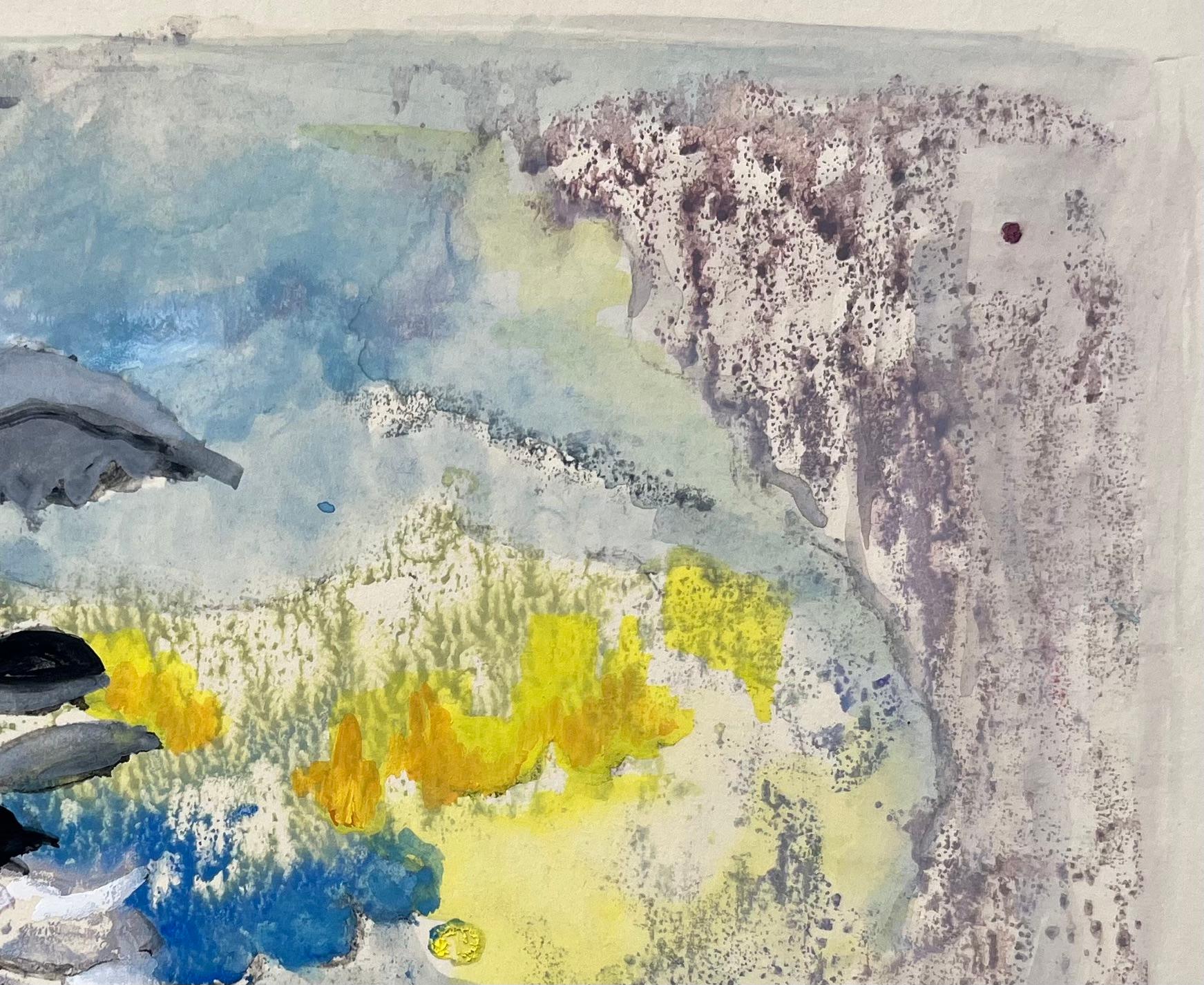 Titolo: Natura morta acquerellata francese della metà del XX secolo con composizione floreale astratta 
di Anne Marie Migette Perard (francese, 1902-1977)
Firmato: Yes One
Medium: Acquerello su carta non incorniciata
Dimensioni: 9 pollici (altezza)