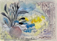 Mid-20th Century French Watercolour Still Life With Abstract Floral Arrangement