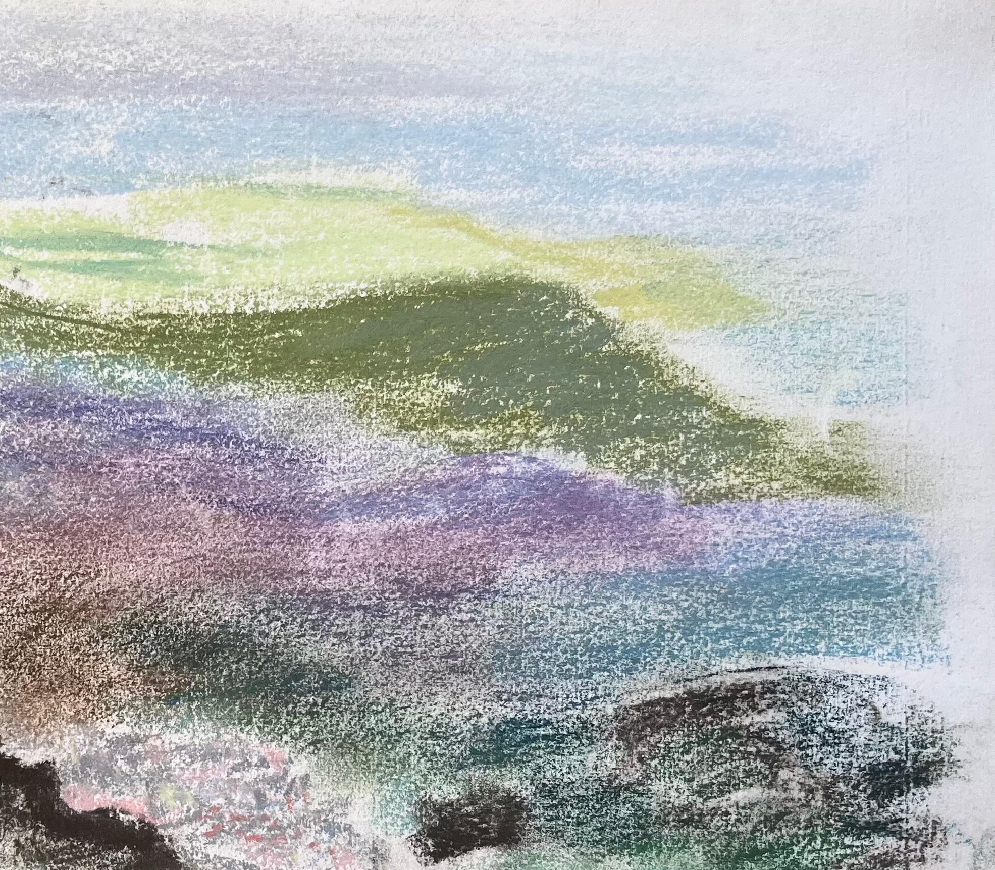 Titre : Paysage au pastel du milieu du 20e siècle représentant le volcan Pey de Sancy en France
par Anne-Marie Migette Perard (française 1902-1977)
Support : Pastel sur papier non encadré
Taille : 10,75 pouces (hauteur) x 14,75 pouces (largeur)