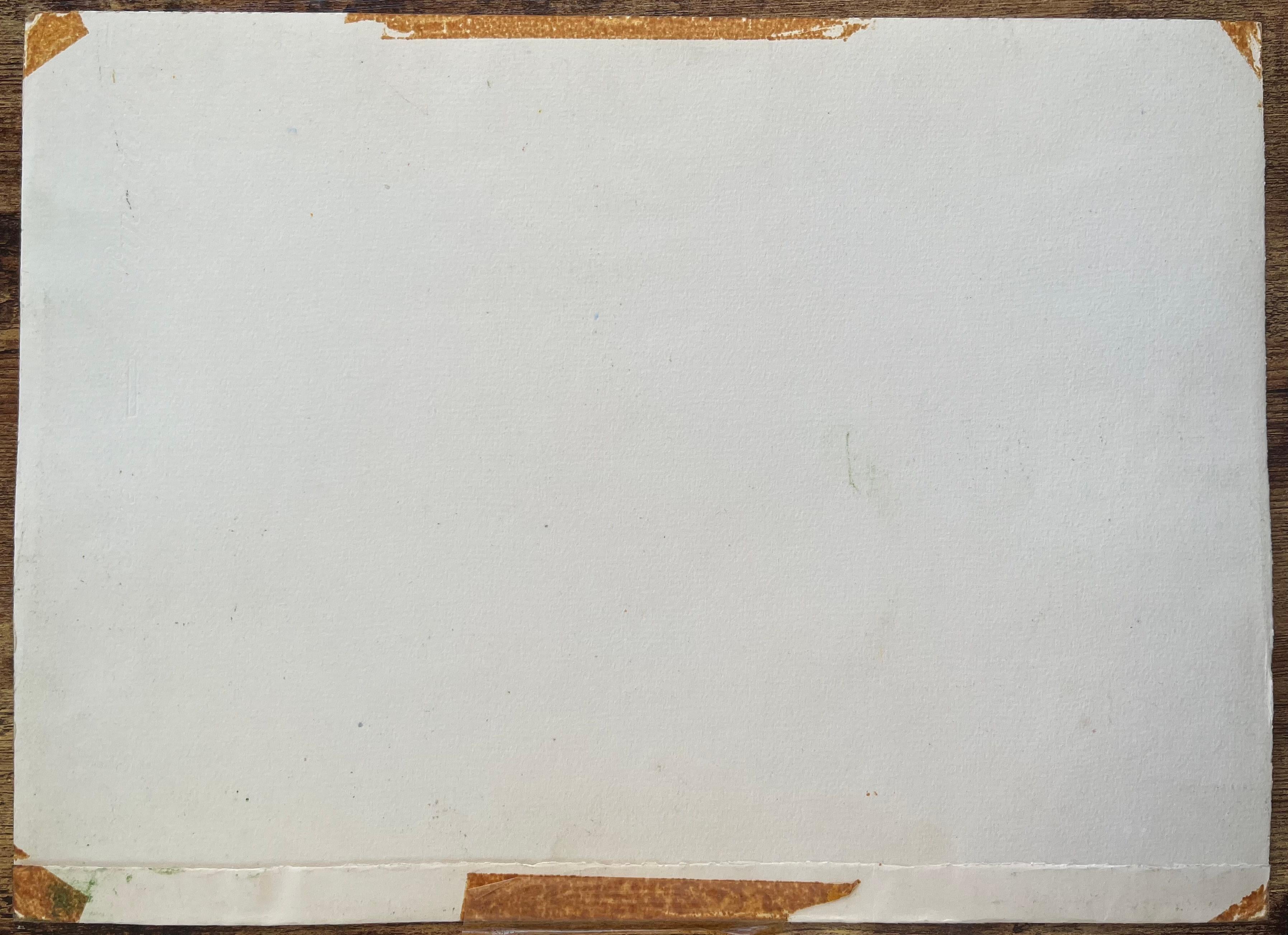Pastel de mediados del siglo XX de la ciudad de Luxemburgo con el muro de fortificación y el río en venta 2