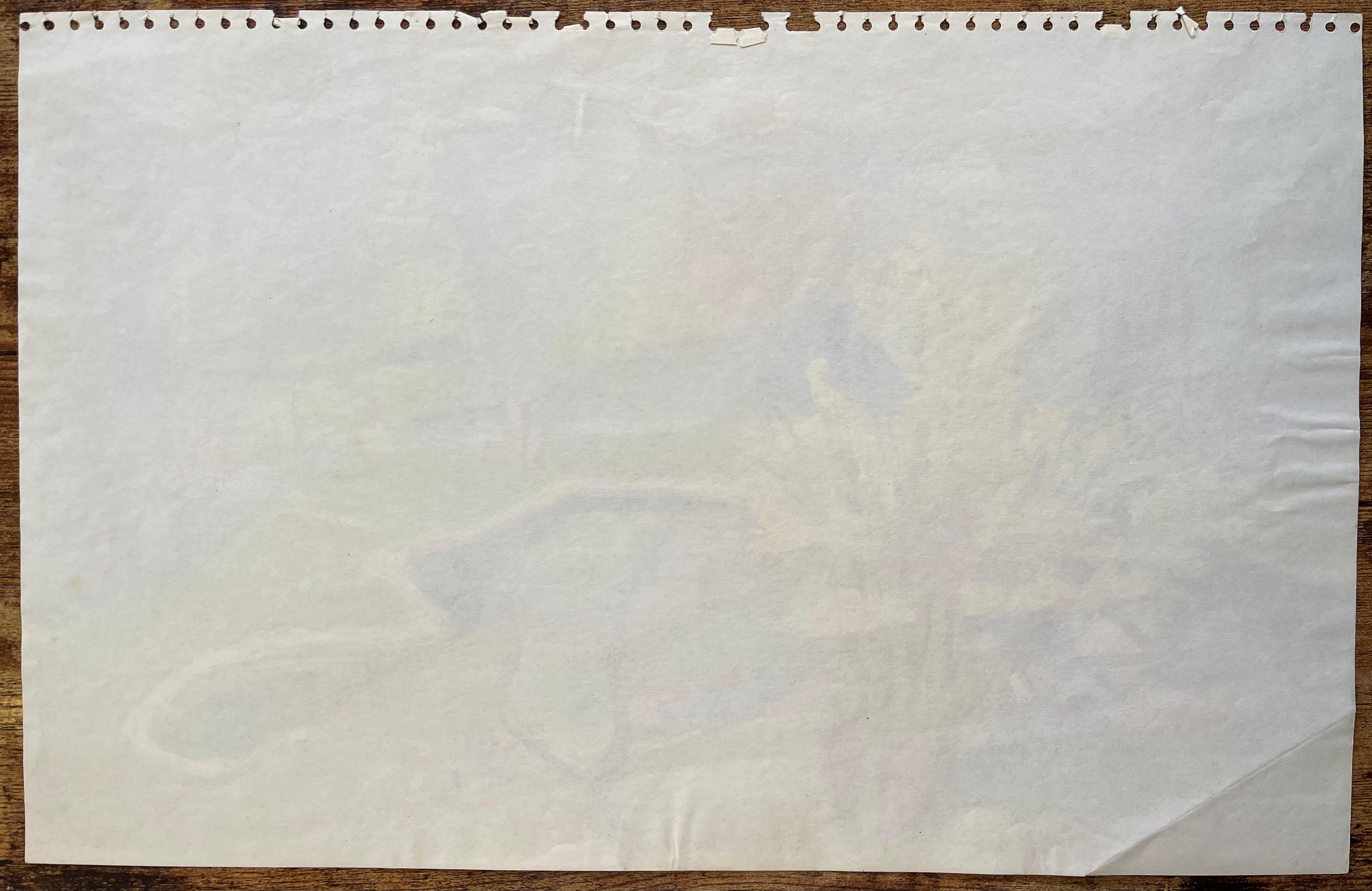 Paisaje de jardín postimpresionista de mediados del siglo XX con árbol amarillo en venta 3