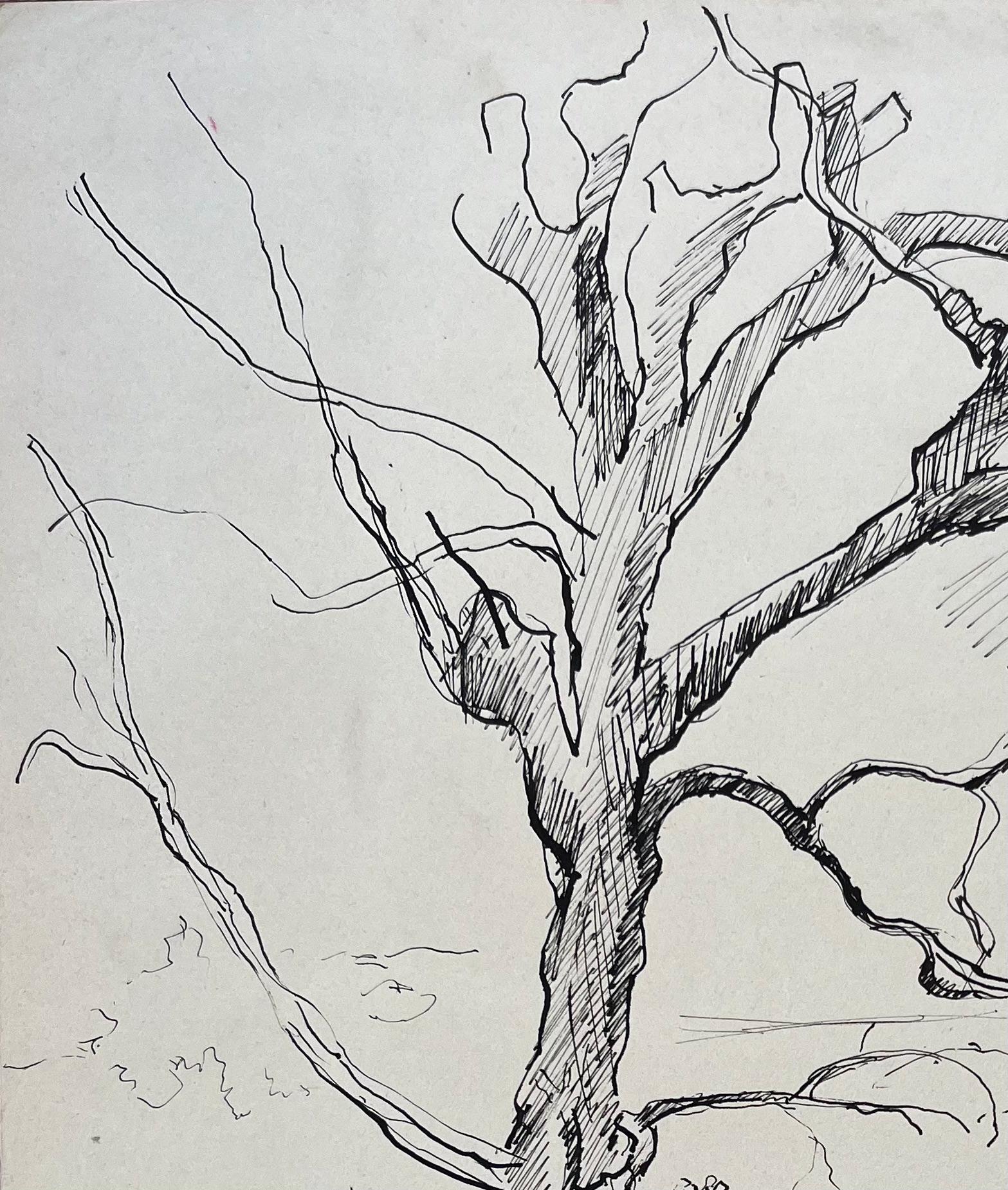 Título: Dibujo postimpresionista a tinta de mediados del siglo XX de pabellón y árbol del palomar
de Anne Marie Migette Perard (francesa 1902-1977)
Soporte: Tinta sobre papel sin enmarcar
Tamaño: 14,5 pulgadas (alto) x 10,5 pulgadas (ancho)
Estado: