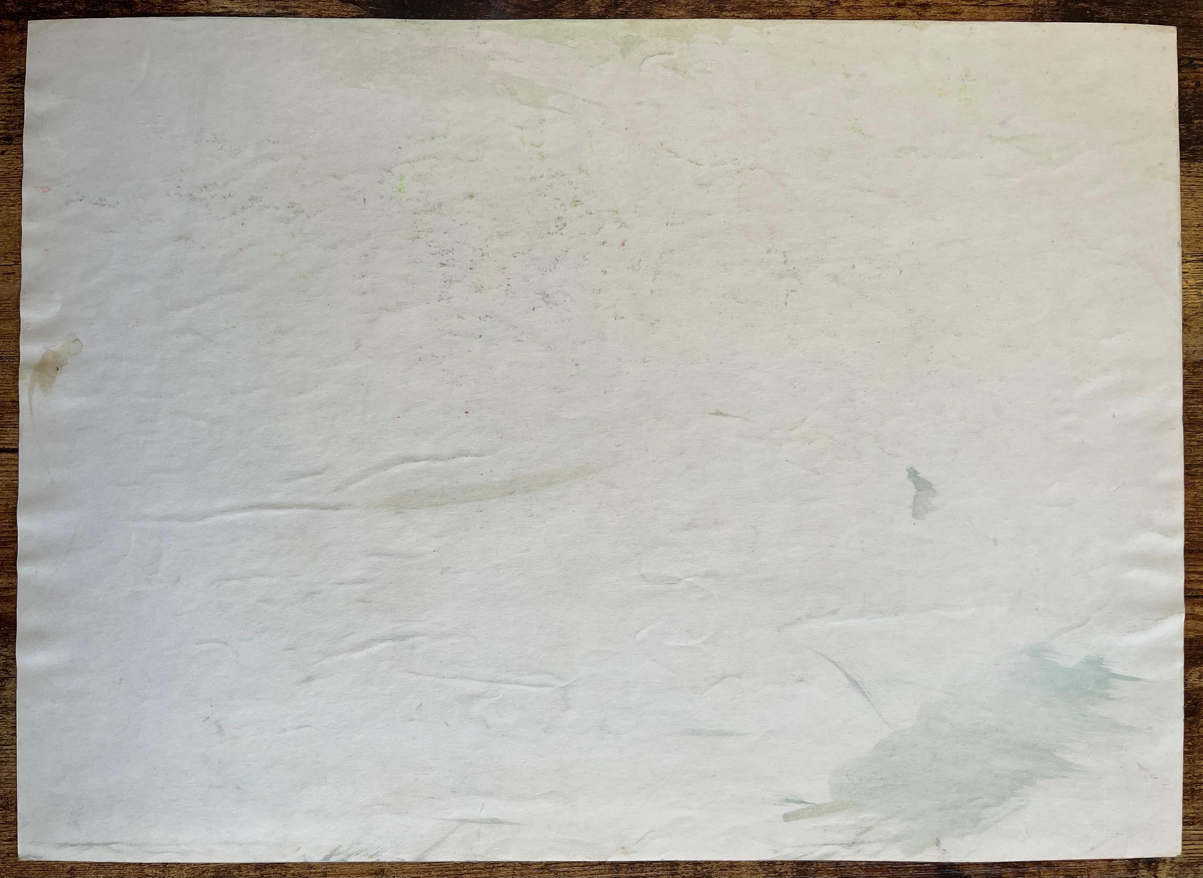 Mid-20th Century Post-Impressionist Mountain Landscape in Watercolour For Sale 4