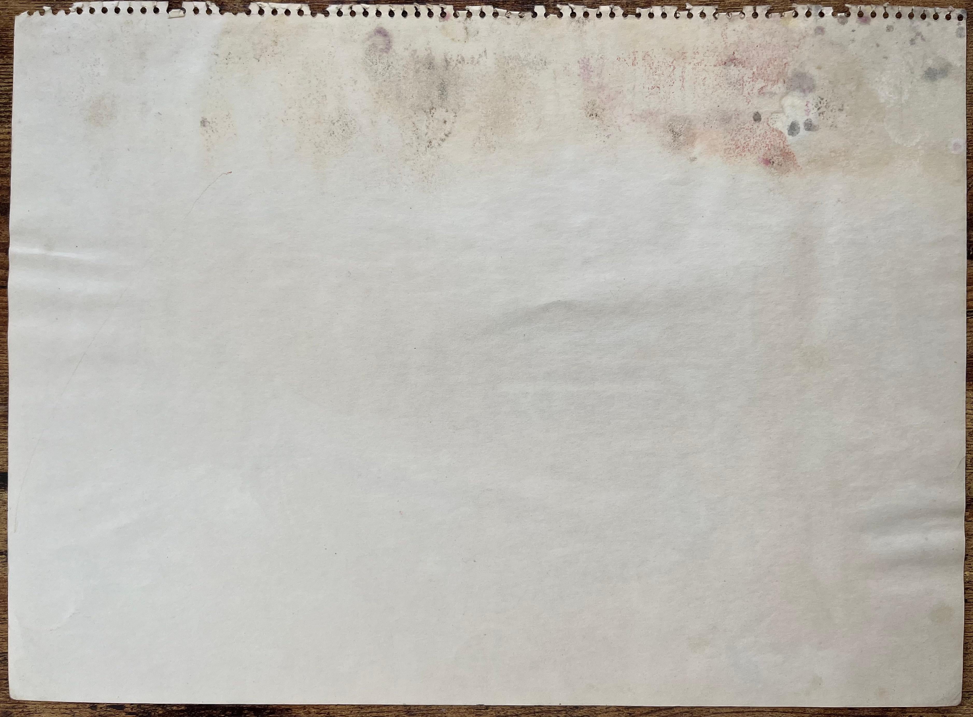 Disegno a pastello post-impressionista della metà del XX secolo di una colorata scena di Marina in vendita 3
