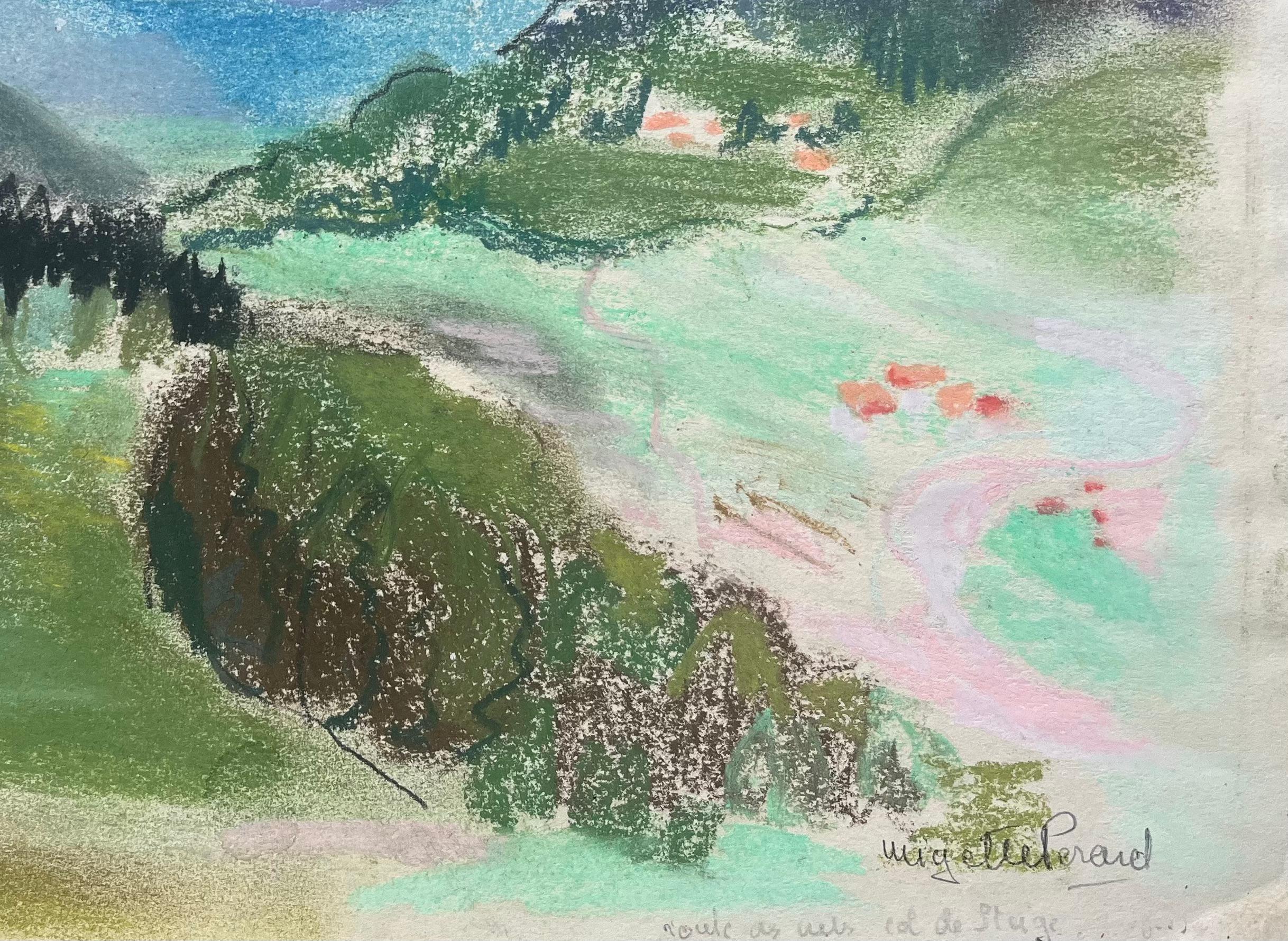 Postimpressionistische pastellfarbene Landschaft der Vosges-Gebirge aus der Mitte des 20. Jahrhunderts im Angebot 1