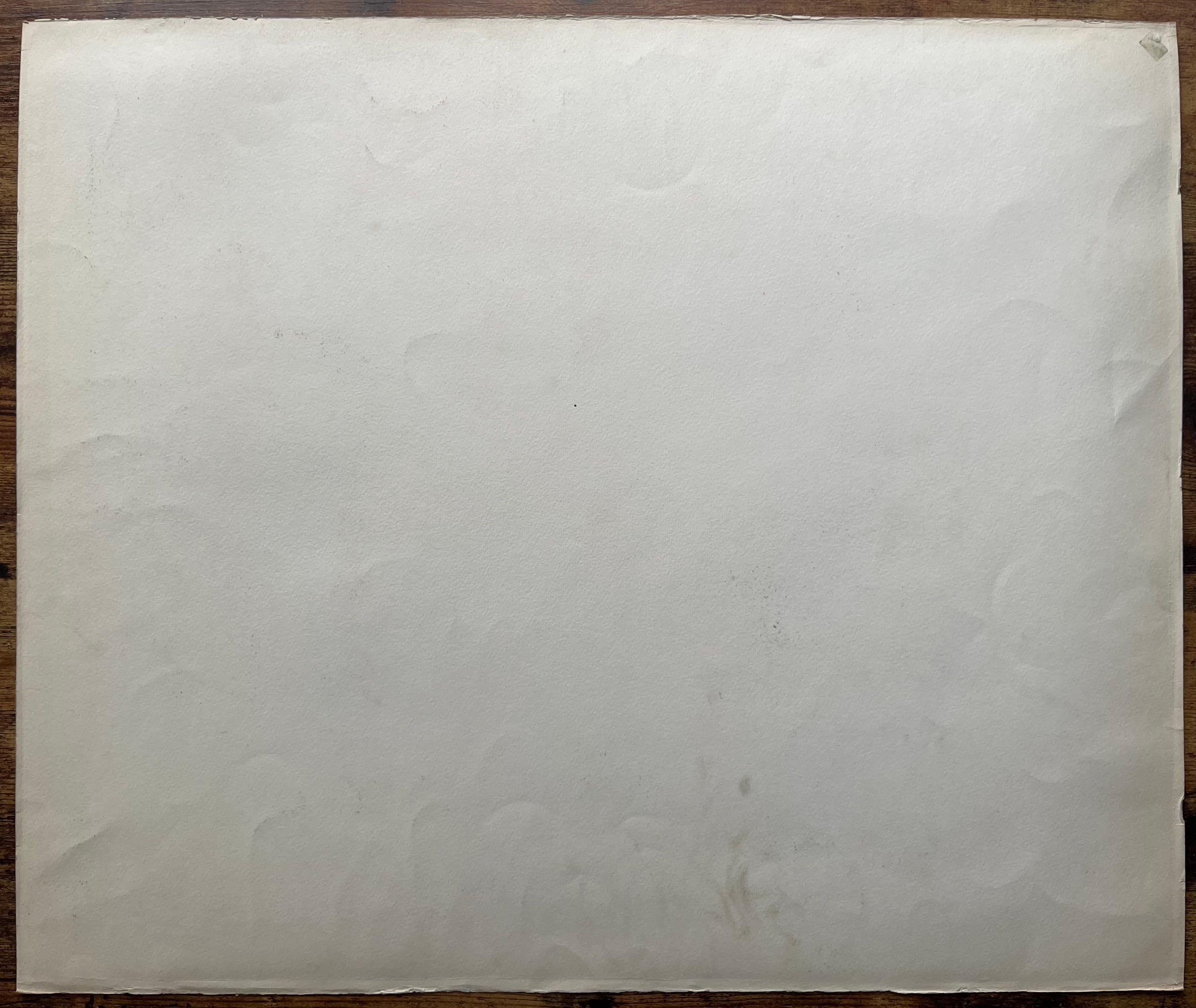 Paesaggio a pastello post-impressionista della metà del XX secolo con fiume e castello in vendita 3