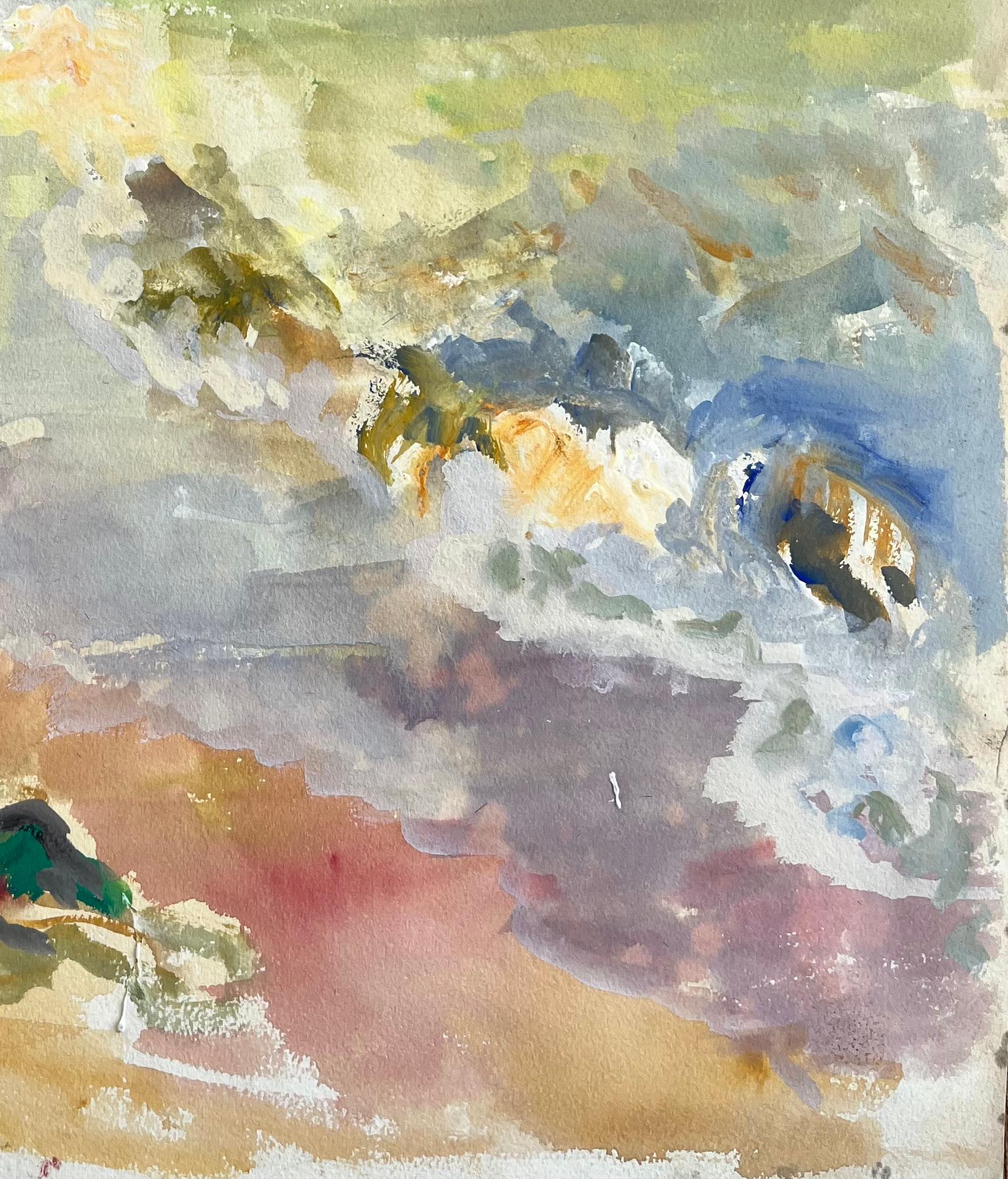 Paesaggio marino post-impressionista della metà del XX secolo con alghe e surf in vendita 1