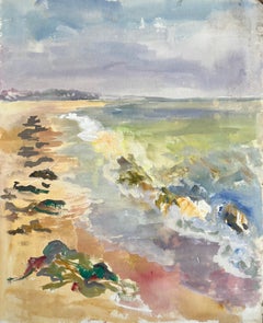 Vintage Mid-20th Century Post-Impressionist Seascape with Seaweed and Surf